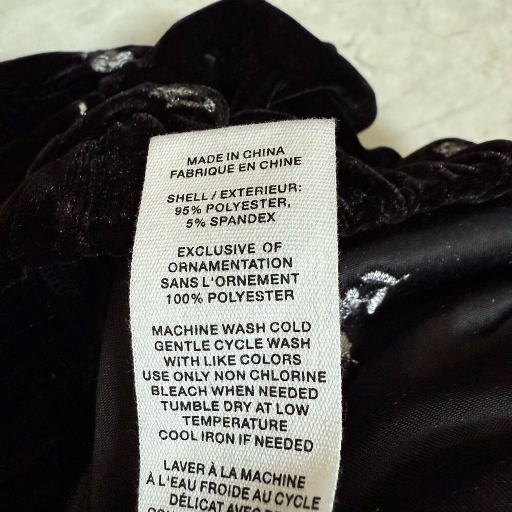 Avec Les Filles black stretch floral embroidered pants flare size M NWT - Picture 6 of 10